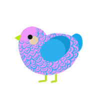 (unnamed), a lavender and sky chicken with a double-lace pattern