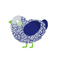 (unnamed), a mist and navy chicken with a double-lace pattern