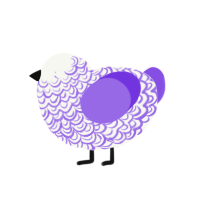 (unnamed), a white and blurple chicken with a double-lace pattern