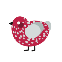 Freakta Clause, a crimson and silver chicken with a speckle pattern