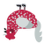 A crimson and silver chicken with a speckle pattern