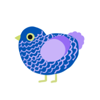 (unnamed), a ultramarine and lilac chicken with a lace pattern