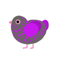 (unnamed), a grey and amethyst chicken with a speckle pattern