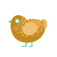 (unnamed), a ochre and honey chicken with a half-lace pattern