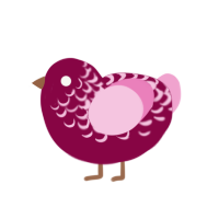 (unnamed), a maroon and pink chicken with a half-lace pattern