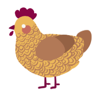 Nugget, a honey and brown chicken with a double-lace pattern