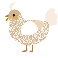 irish cream, a beige and cream chicken with a double-lace pattern