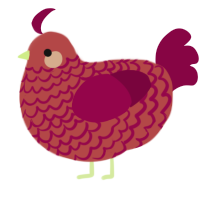 (unnamed), a red and maroon chicken with a lace pattern