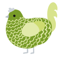 Steamed Broccoli, a chartreuse and lemon chicken with a lace pattern