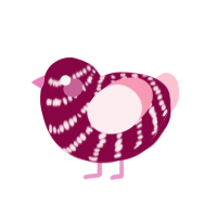 (unnamed), a maroon and rose chicken with a bar pattern