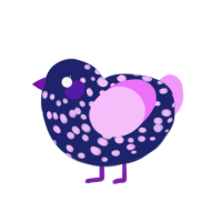 (unnamed), a navy and lavender chicken with a speckle pattern