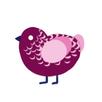 Lucy, a wine and pink chicken with a half-lace pattern