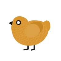 Chicken Nugget, a orange chicken with a lace pattern