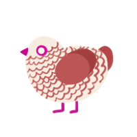 (unnamed), a cream and red chicken with a lace pattern