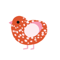 (unnamed), a vermilion and rose chicken with a speckle pattern