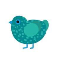 Lakeford, a teal and turquoise chicken with a speckle pattern