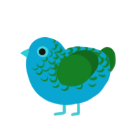 paralelepipedo, a cerulean and leaf chicken with a half-lace pattern