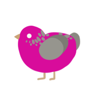 (unnamed), a fuchsia and ash chicken with a neck-speckle pattern