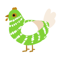 (unnamed), a grass and cream chicken with a bar pattern