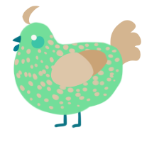 (unnamed), a spring and beige chicken with a speckle pattern