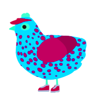 (unnamed), a cerulean and wine chicken with a speckle pattern