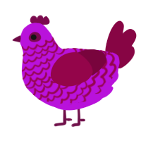 (unnamed), a amethyst and maroon chicken with a lace pattern