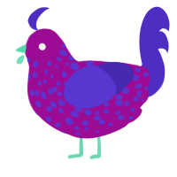 (unnamed), a plum and indigo chicken with a speckle pattern