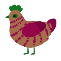 (unnamed), a brown and maroon chicken with a bar pattern