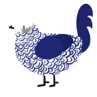 (unnamed), a white and navy chicken with a double-lace pattern