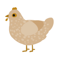 Trapper John, a beige chicken with a speckle pattern