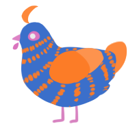 NotRigel, a gold and sapphire chicken with a bar pattern