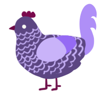 almost, a overcast and lilac chicken with a lace pattern