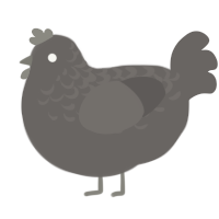 Stone of Gurranq, a grey chicken with a half-lace pattern