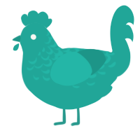 the turquoiseee, a turquoise chicken with a half-lace pattern