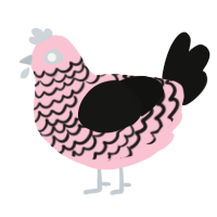 (unnamed), a rose and black chicken with a lace pattern