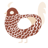 Hazelnut Frappe, a russet and cream chicken with a lace pattern