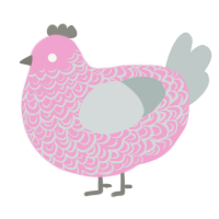 (unnamed), a pink and silver chicken with a double-lace pattern