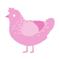 Pinkerton, a pink chicken with a half-lace pattern