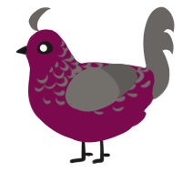 Sir Kay, a wine and grey chicken with a half-lace pattern