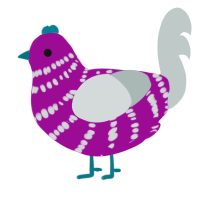 (unnamed), a plum and silver chicken with a bar pattern