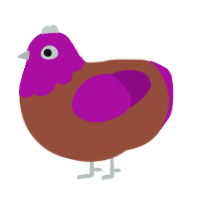 pbj junior, a russet and plum chicken with a head pattern