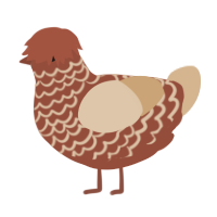 A russet and beige chicken with a lace pattern