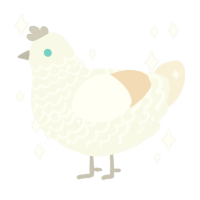 Alastrix, a white and cream chicken with a lace pattern