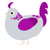 (unnamed), a mist and plum chicken with a neck-speckle pattern