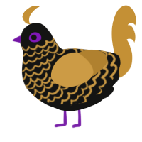 (unnamed), a black and gold chicken with a lace pattern