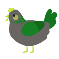 (unnamed), a grey and leaf chicken with a neck-speckle pattern