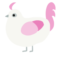 (unnamed), a white and pink chicken