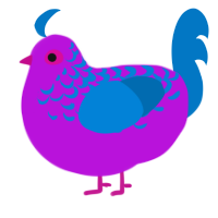 (unnamed), a amethyst and sapphire chicken with a half-lace pattern