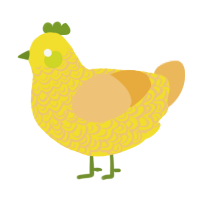 limebert, a yellow and honey chicken with a double-lace pattern