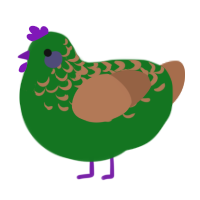 military guy, a leaf and brown chicken with a half-lace pattern